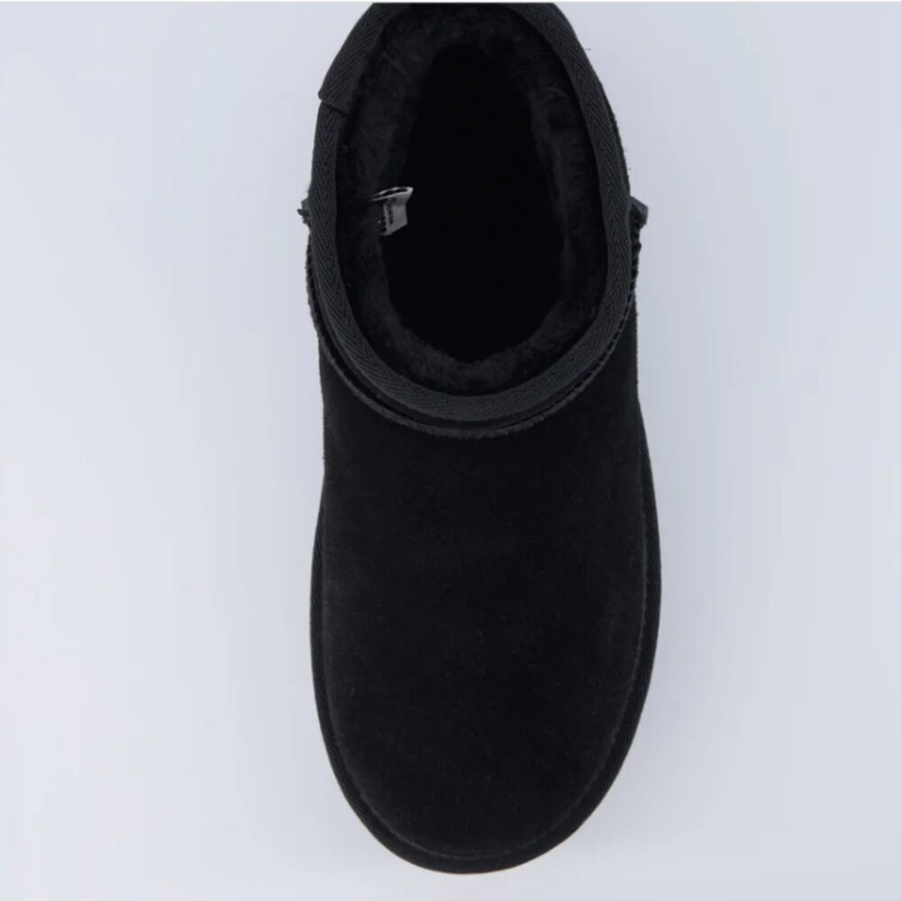 NEW CUSHIONAIRE Suede Hippy Platform Lined Booties in black for women 1025 4m2 - Picture 7 of 10